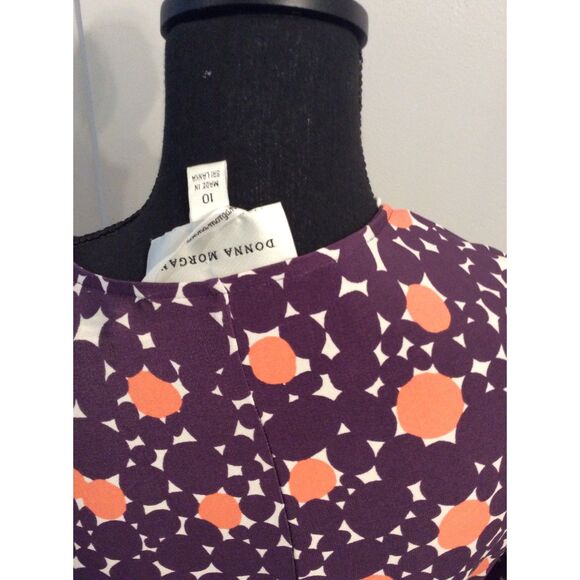 Donna Morgan Size 10 Wrap Dress Faux Geo Print Stretch - Picture 2 of 6